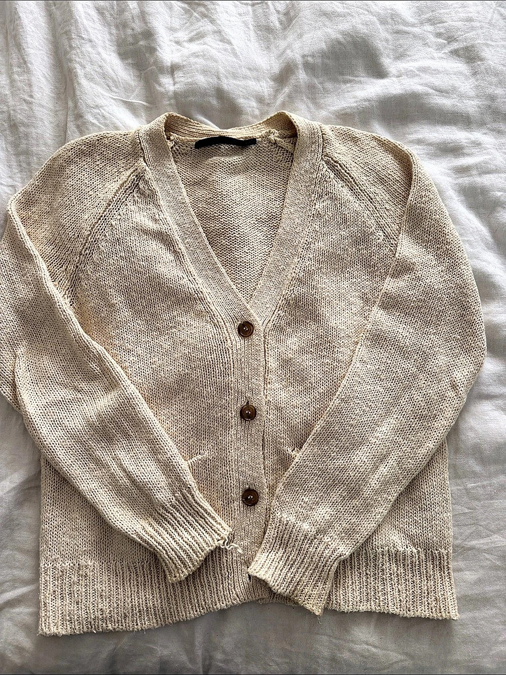 Jenni Kayne Beige Cotton Cardigan
